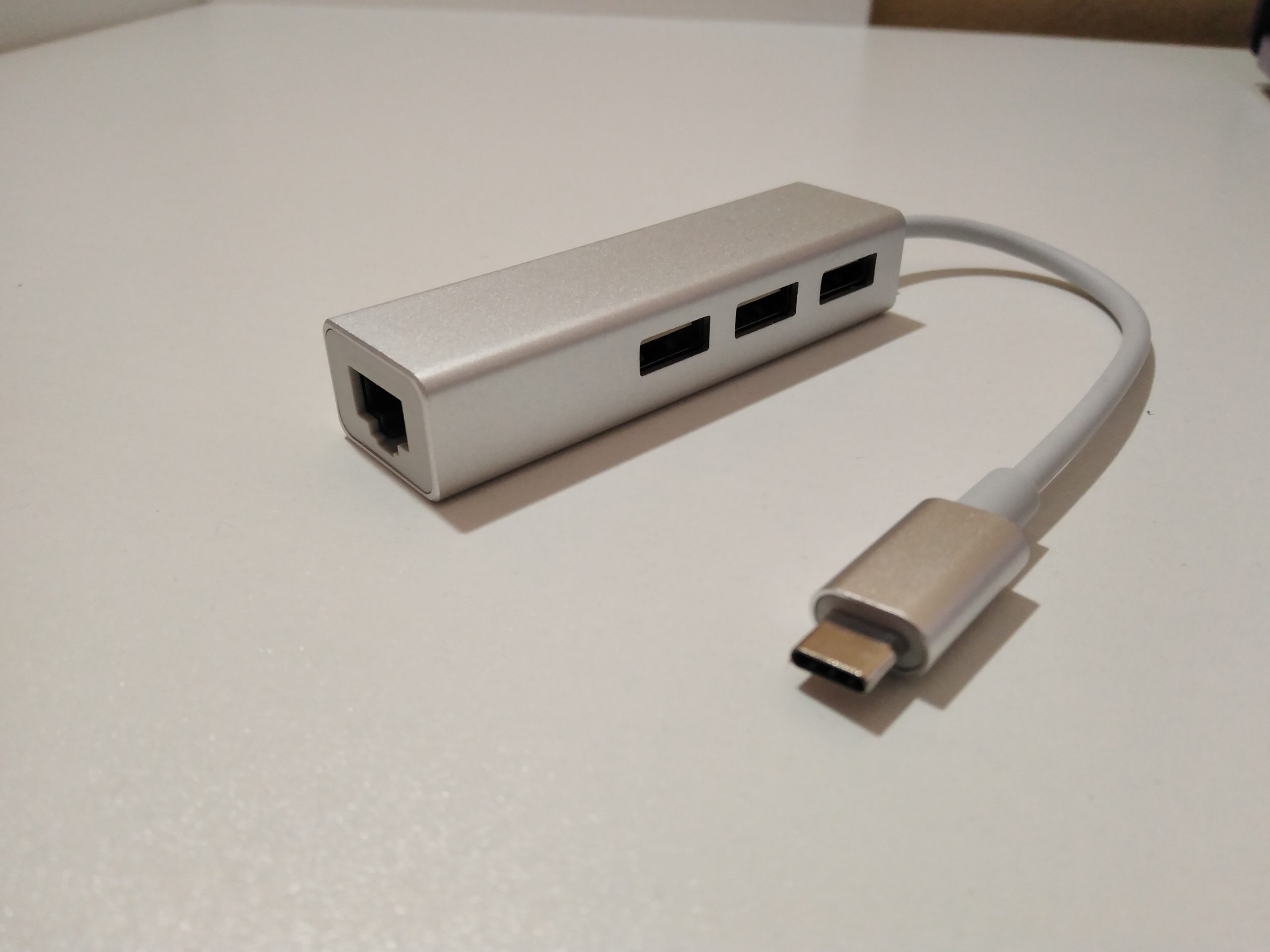 c022 Hub Tipo C A Para Conectar Cable De Red Mas 3 Usb