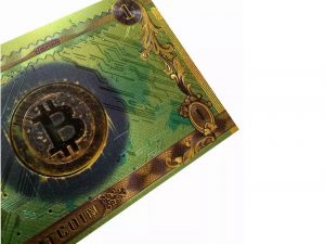 c051. Billete de hoja de oro de 24k para promoción, billetes de BITCOIN, chapada para regalo de colección