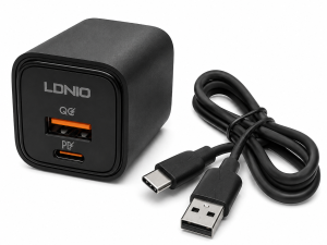 Cargador LDNIO 20W Tipo-C Dual + Cable Tipo-C | Carga Rápida