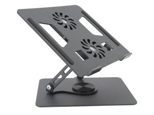 Soporte para Laptop de Aluminio con Ventiladores | Ajustable 360° | Hasta 16"