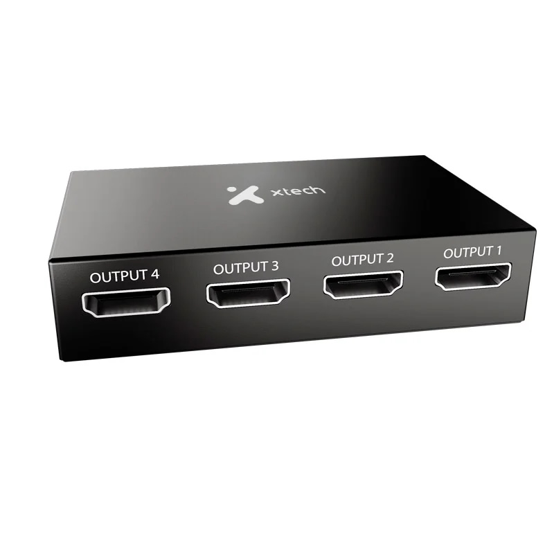 Splitter HDMI Xtech XHA-420 1x4 4K | Multiplicador HDMI de 4 Puertos