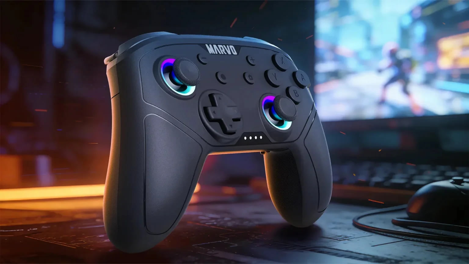 Control Gamer Inalámbrico MARVO PACT 60 GT-80 Bluetooth 5.0 | RGB - Imagen 3
