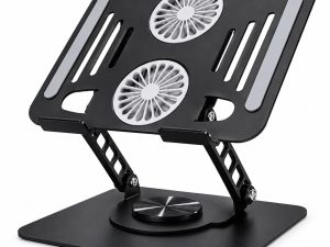 Base Plegable para Laptop con Ventiladores y Rotación 360° | Hasta 15.6"